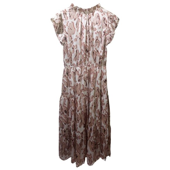 Voy Dresses & Skirts - NWT Voy Brown/Cream Abstract Print Midi Dress Size SMALL
